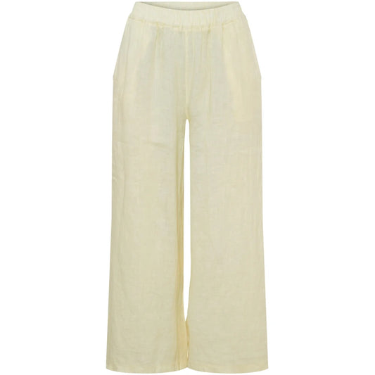 Lemon Linen Trousers with Pockets by Marta Du Château