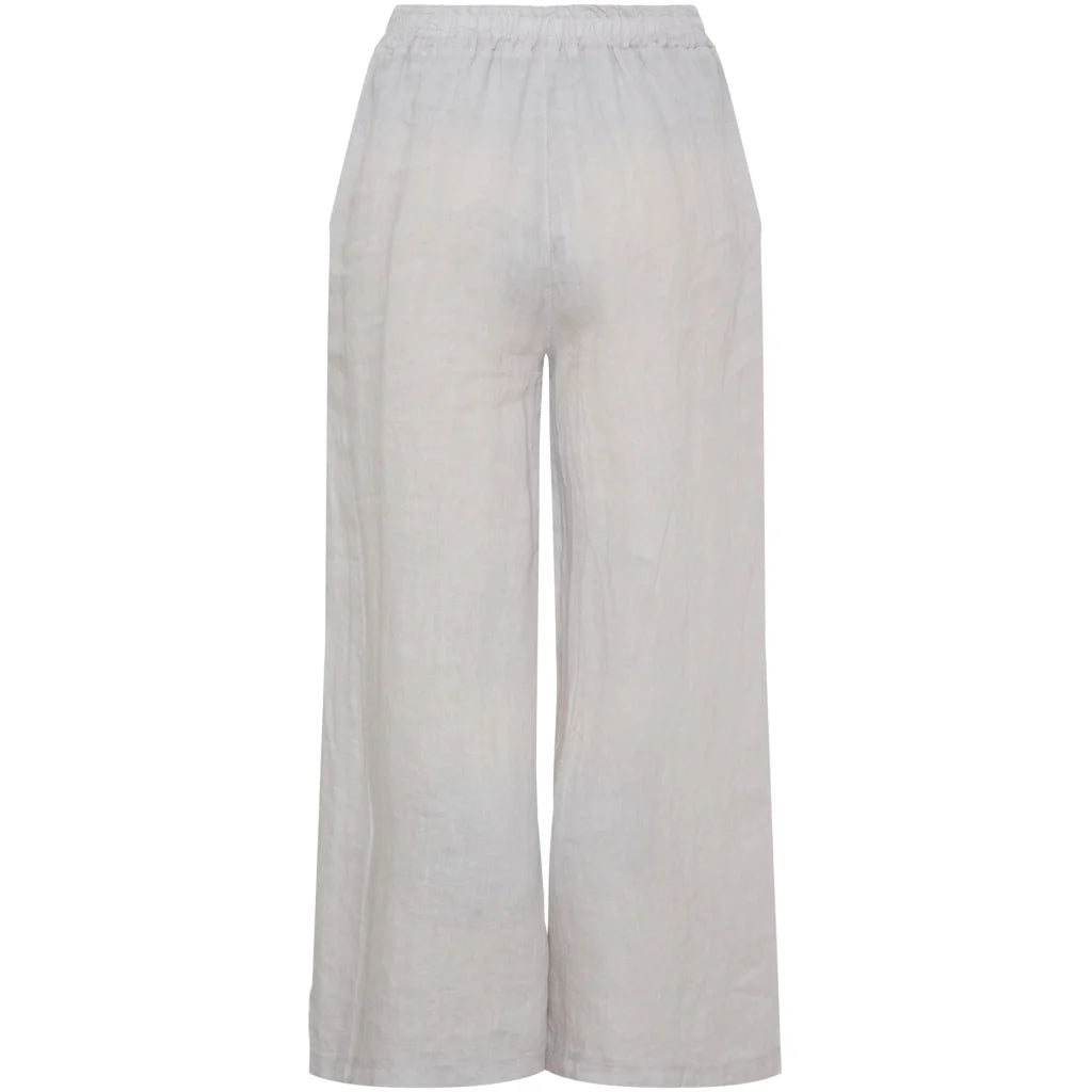 Latte Linen Trousers with Pockets by Marta Du Château