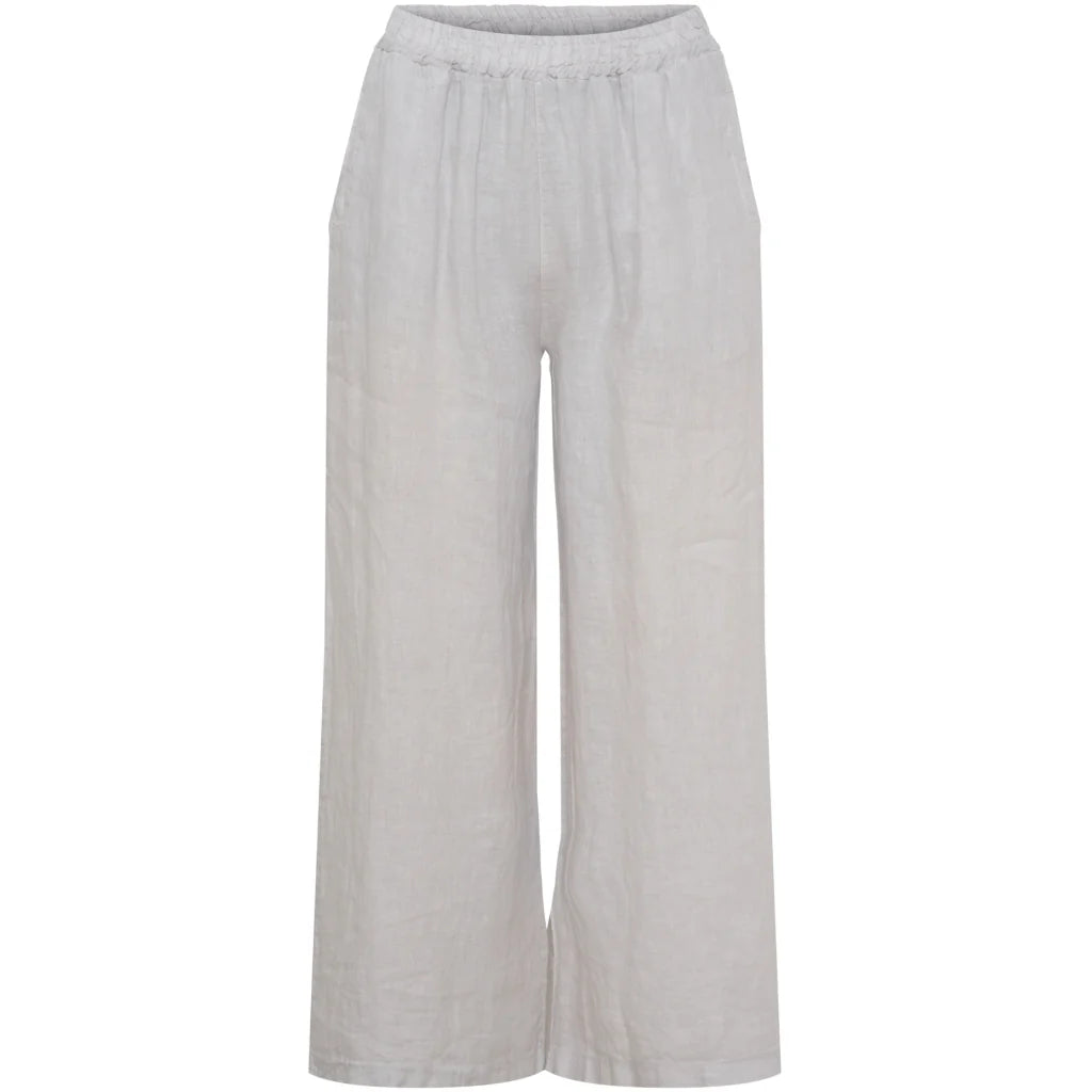 Latte Linen Trousers with Pockets by Marta Du Château