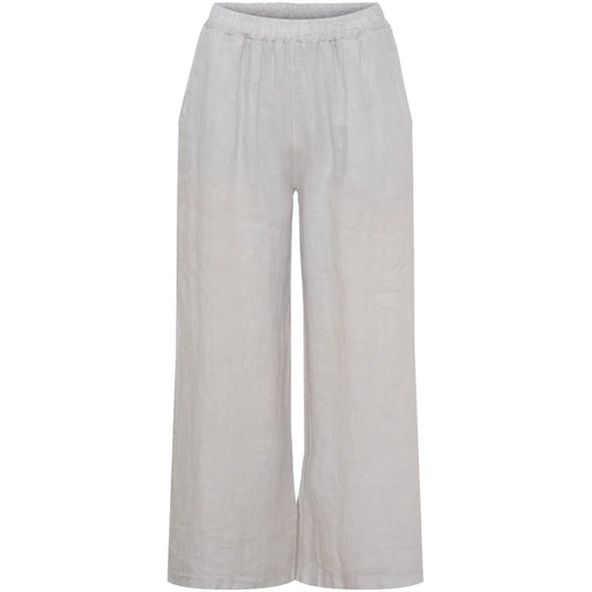 Latte Linen Trousers with Pockets by Marta Du Château
