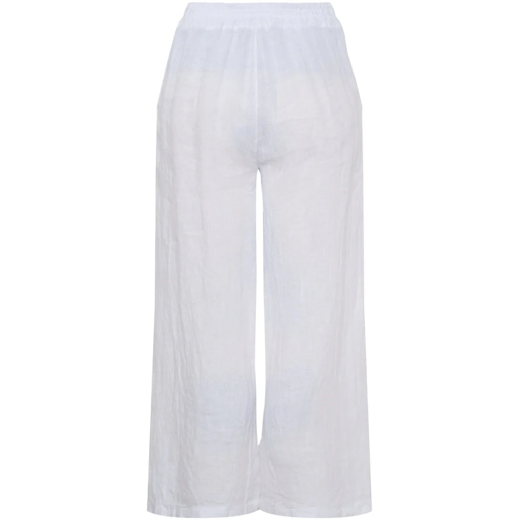 White Linen Trousers with Pockets