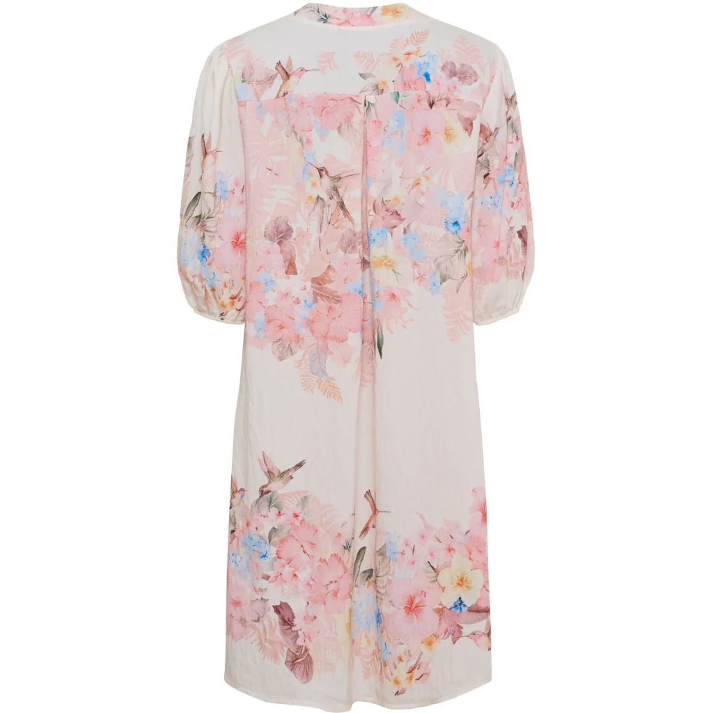 Floral Print Midi Dress – Three-Quarter Sleeve | Women's Luxury Viscose Dress