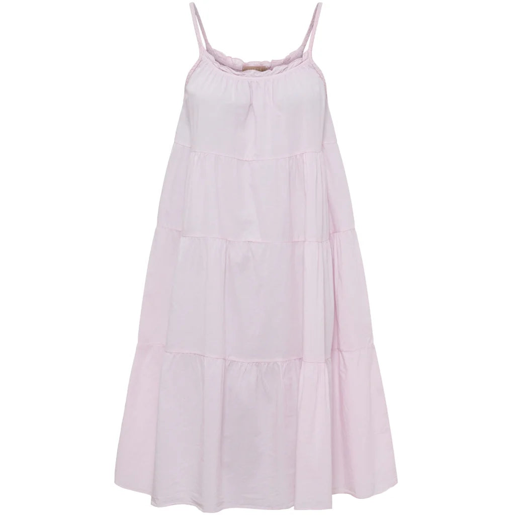 Layered Ruffle Strap Dress – Rosa | Women's Luxury Cotton Dress