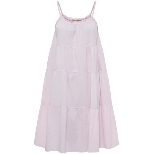 Layered Ruffle Strap Dress – Rosa | Women's Luxury Cotton Dress