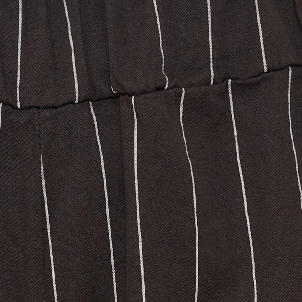 Pinstripe High-Waist Shorts – Brown | Women's Luxury Cotton Shorts