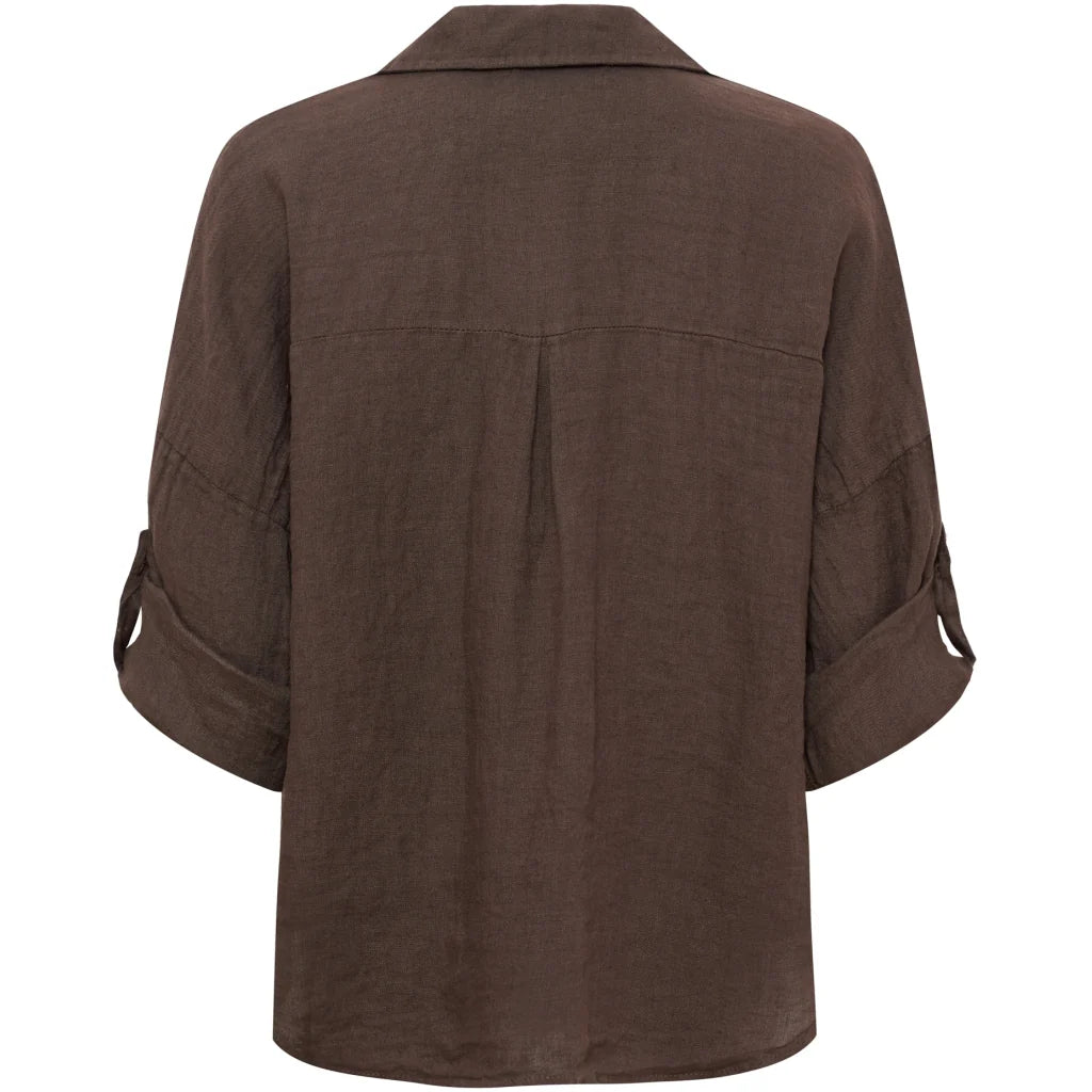 Classic Linen Shirt – Mocha | Women's Luxury Linen Top