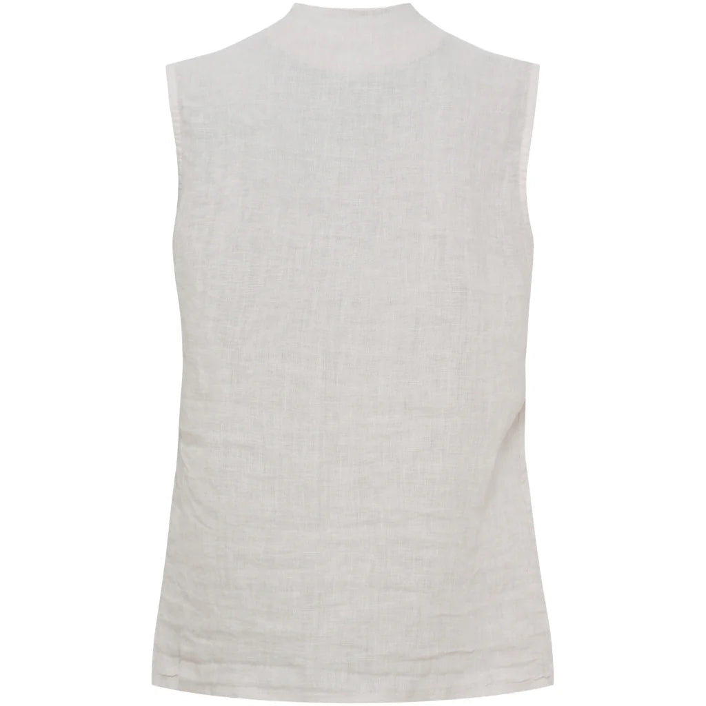 Wrap-Front Linen Top – Latte | Women's Luxury Linen Top