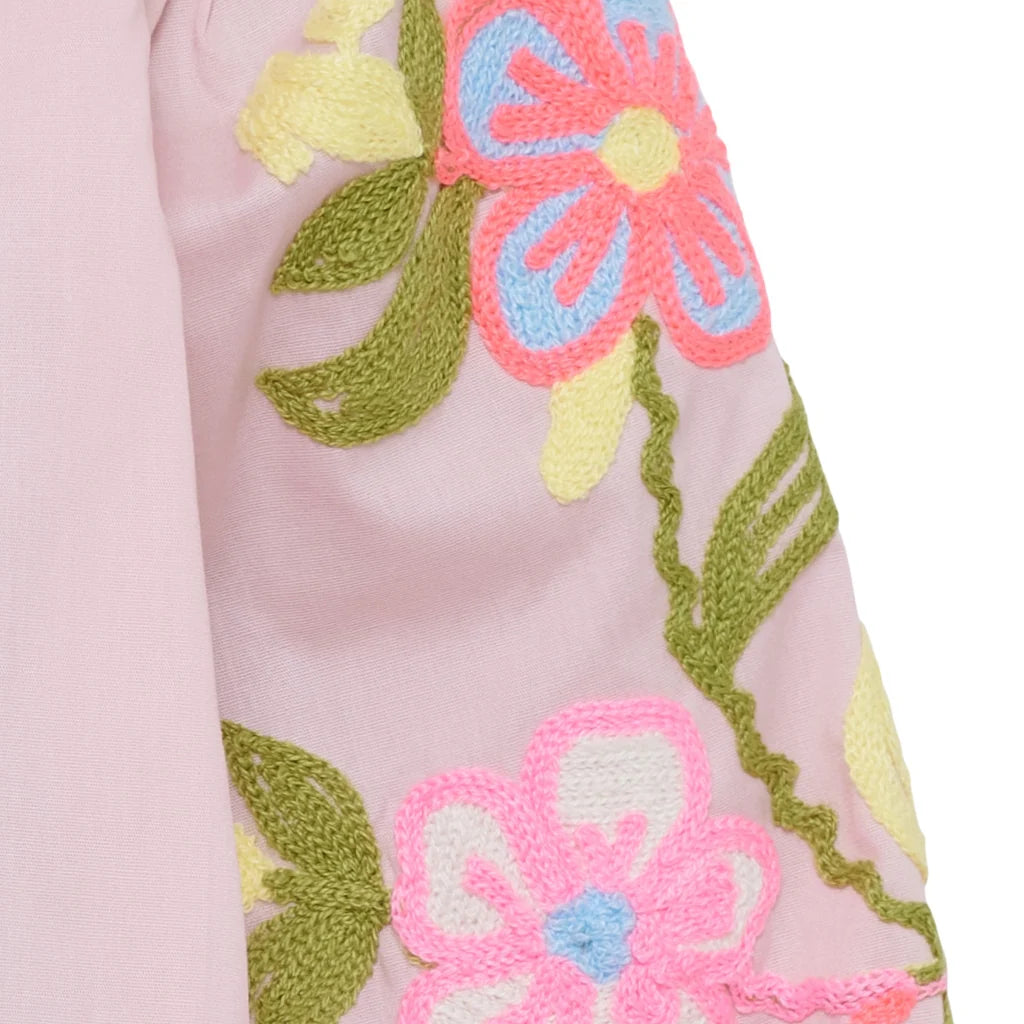 Vivia Floral Embroidered Shirt – Pink | Women's Luxury Cotton Top