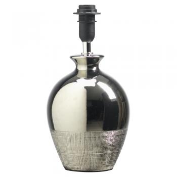 Metallic Ceramic Table Lamp with Inline Switch – Chrome