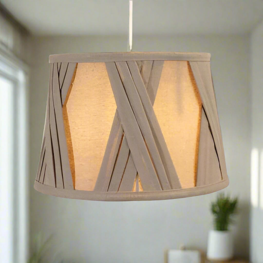 Mocha Gathered Drum Shade with Pleated Lining – Available in 10", 12" & 14"