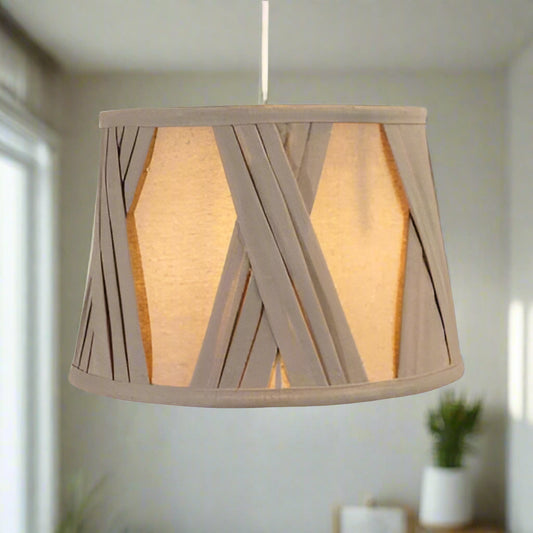 Mocha Gathered Drum Shade with Pleated Lining – Available in 10", 12" & 14"