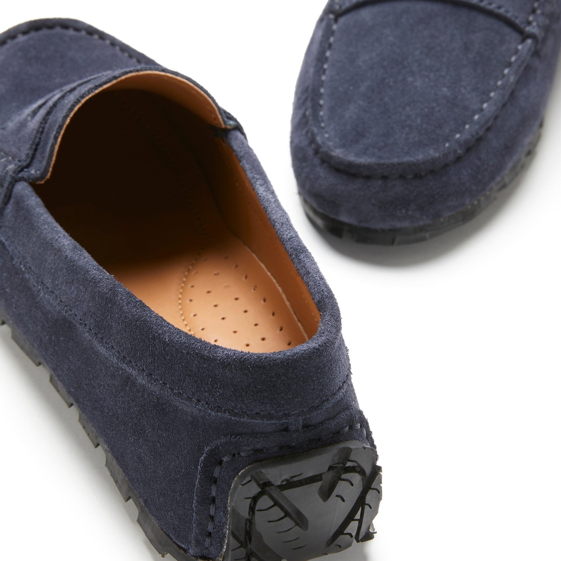 Navy Women’s Tyre Sole Penny Loafers – Eco-Friendly Italian Suede