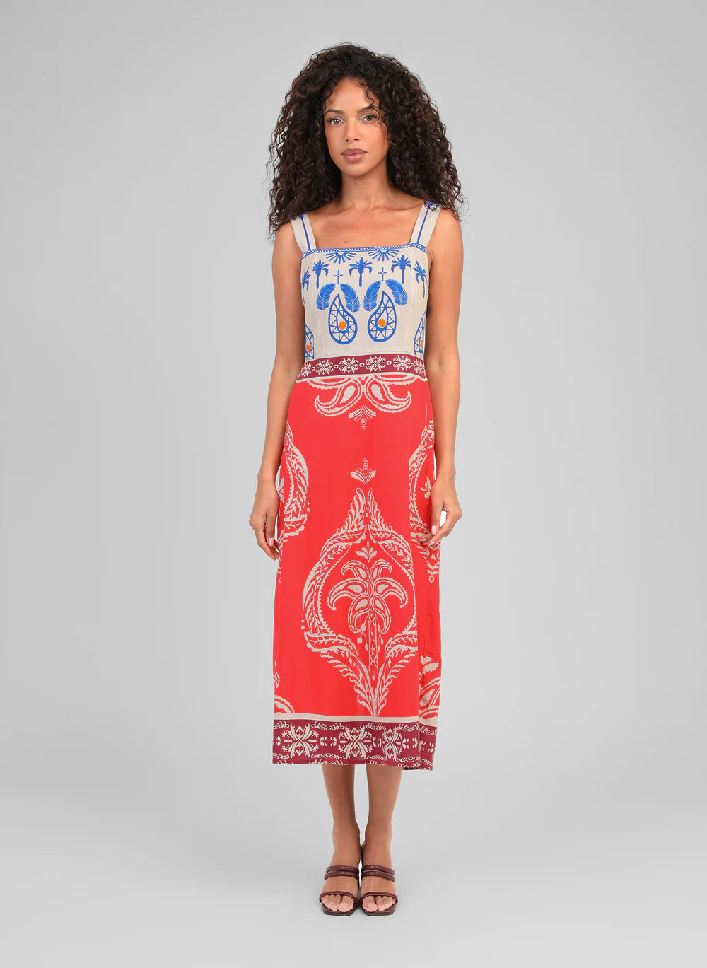 Olénie Printed Midi Dress — An'ge