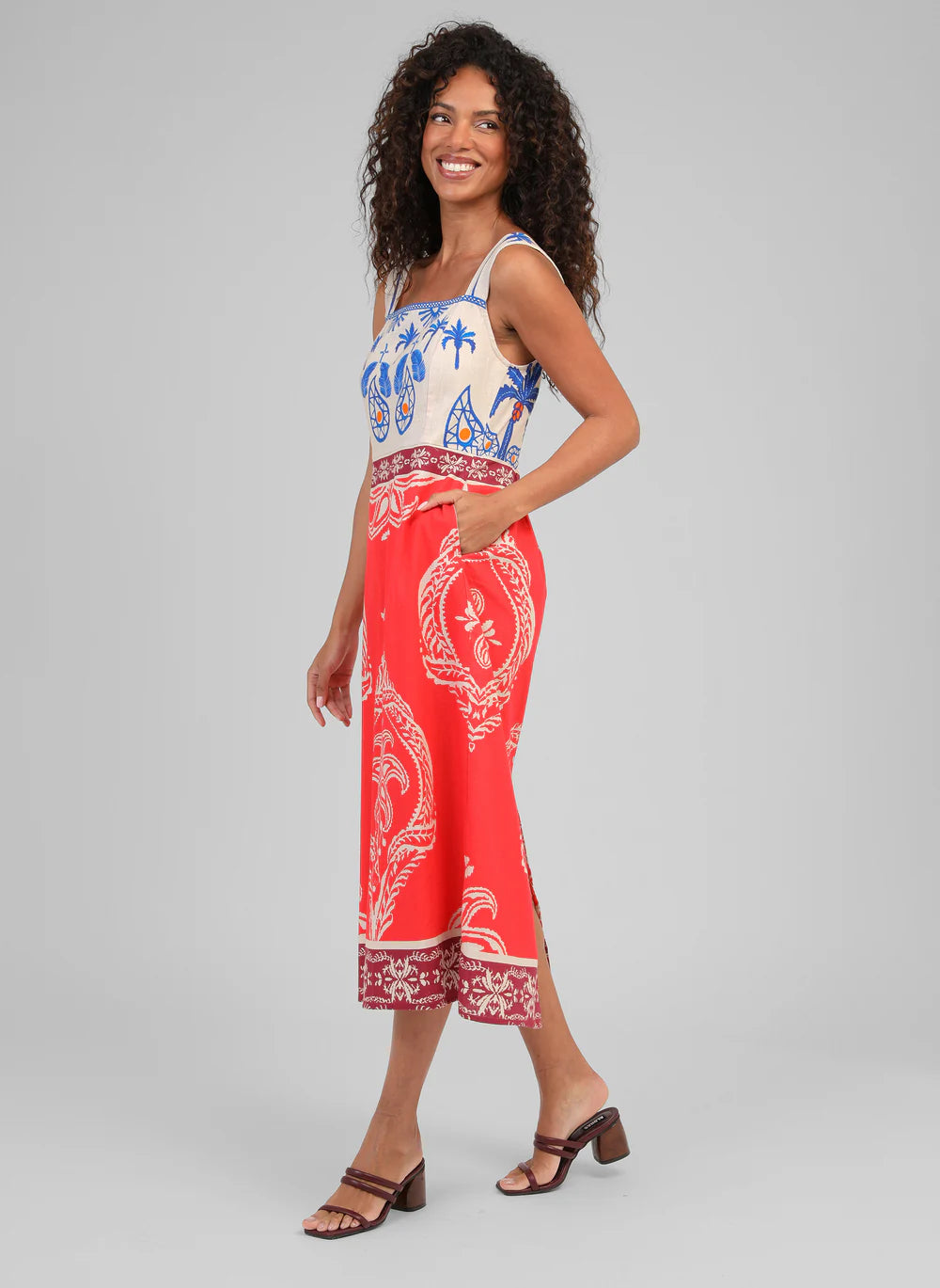 Olénie Printed Midi Dress — An'ge