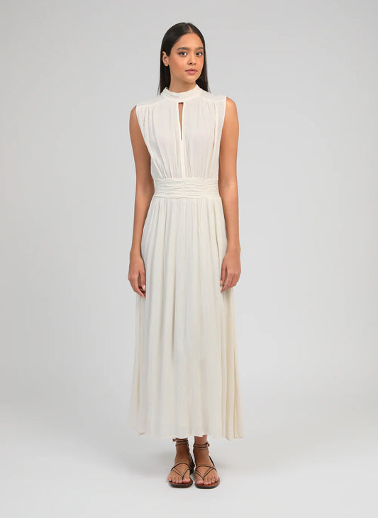 Orlany Crinkle Viscose Maxi Dress in Cream — An'ge