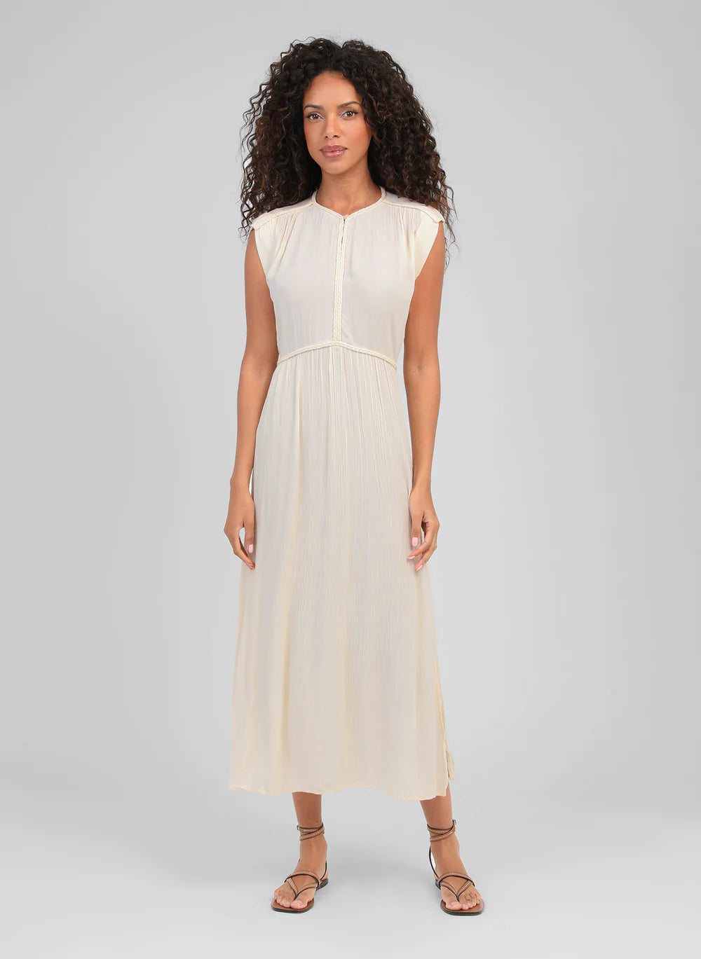 Owestina Maxi Dress – Vanilla | Women's Luxury Viscose Dress