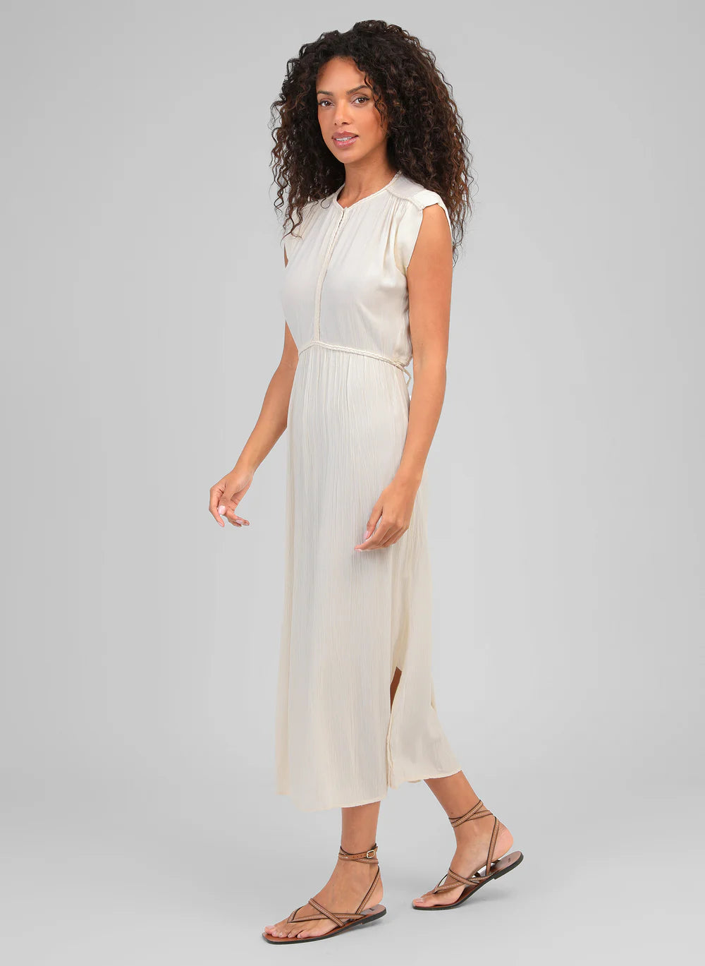 Owestina Maxi Dress – Vanilla | Women's Luxury Viscose Dress