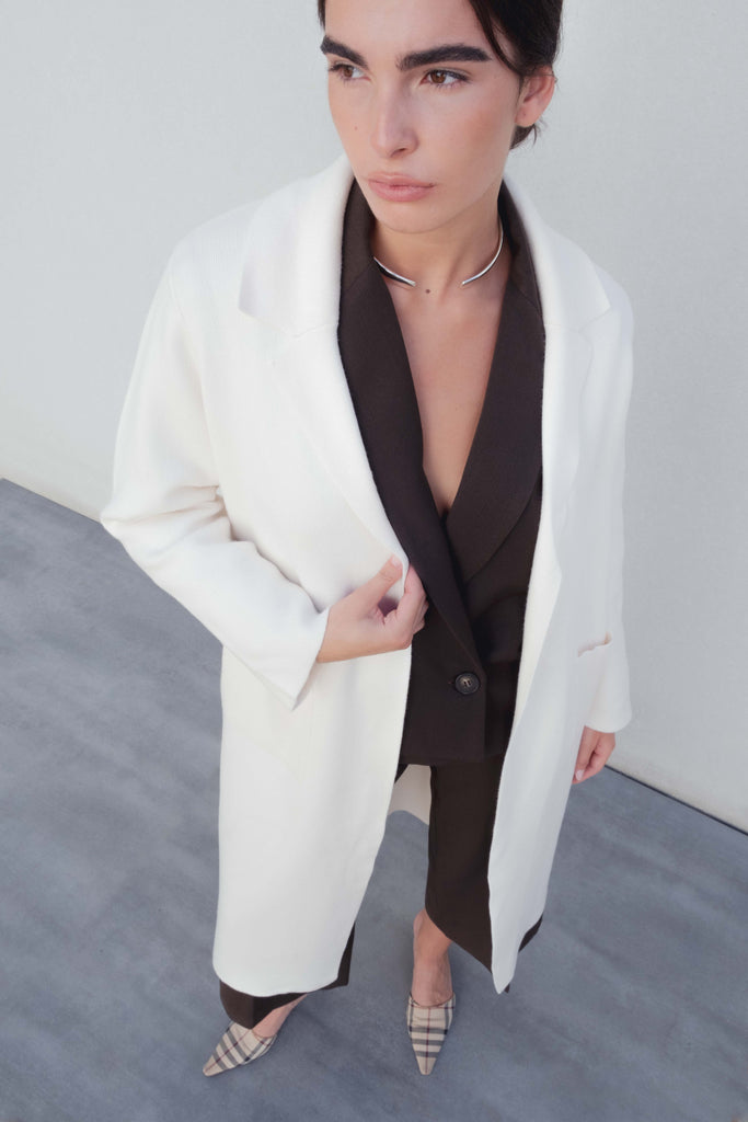 Oversized Long Winter White Knit