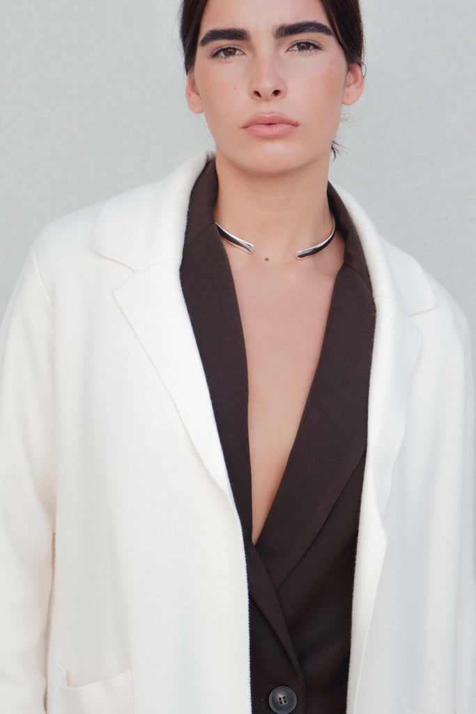 Oversized Long Winter White Knit