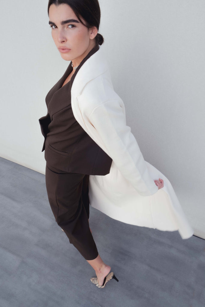 Oversized Long Winter White Knit