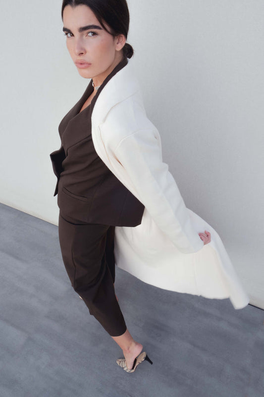 Oversized Long Winter White Knit