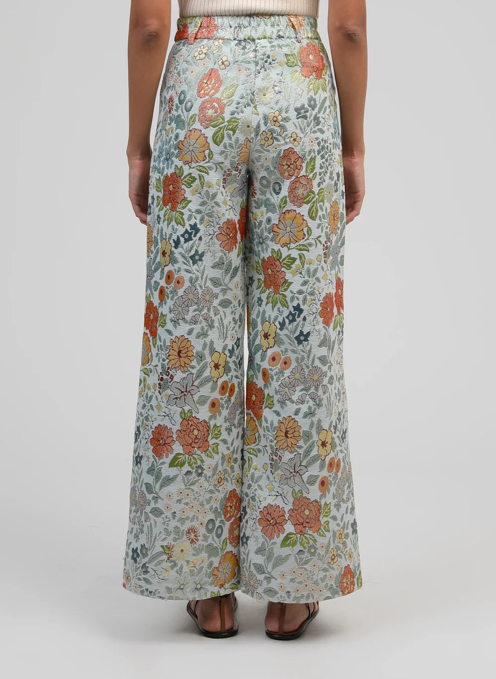 Sage Floral Design Trousers — An'ge