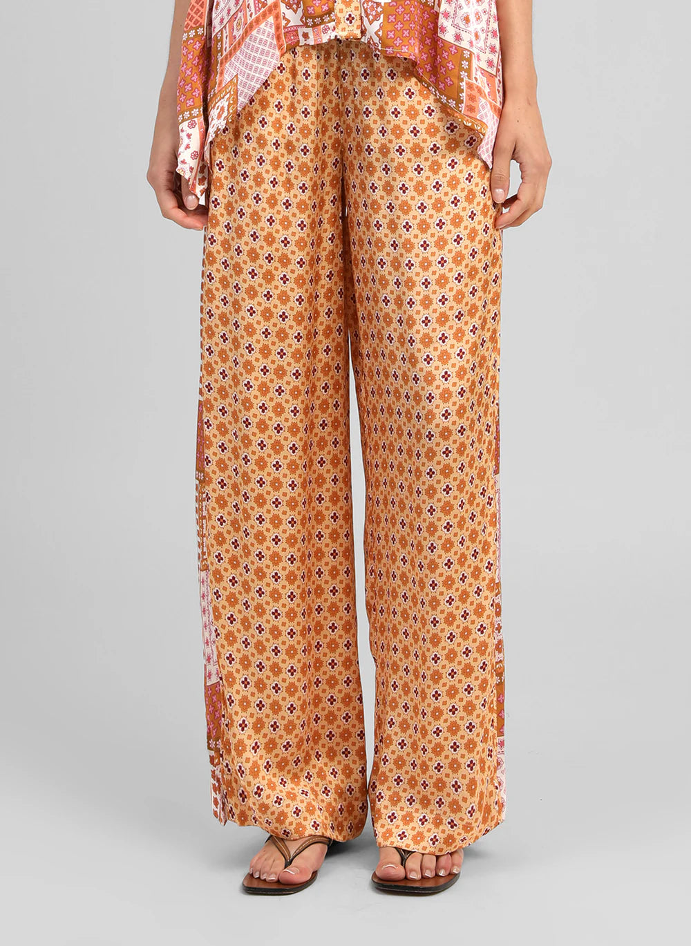 Presley Satin-Effect Straight Trousers in Cornflower Blue — An'ge