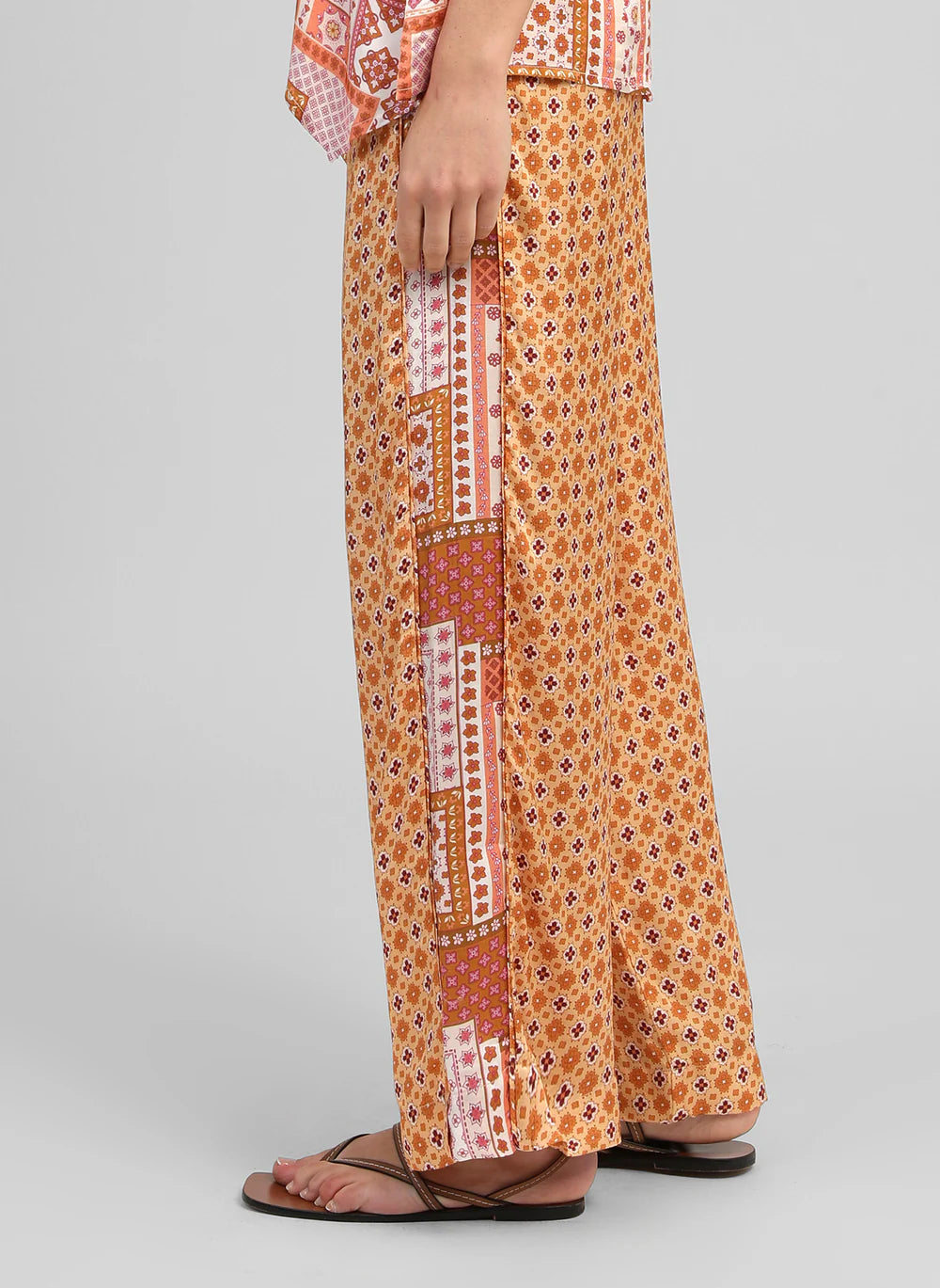 Presley Satin-Effect Straight Trousers in Cornflower Blue — An'ge