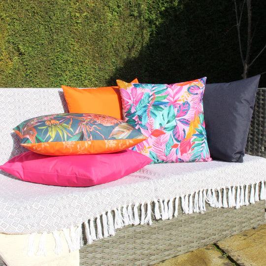 Psychedelic Jungle Outdoor Cushion-Hot Pink