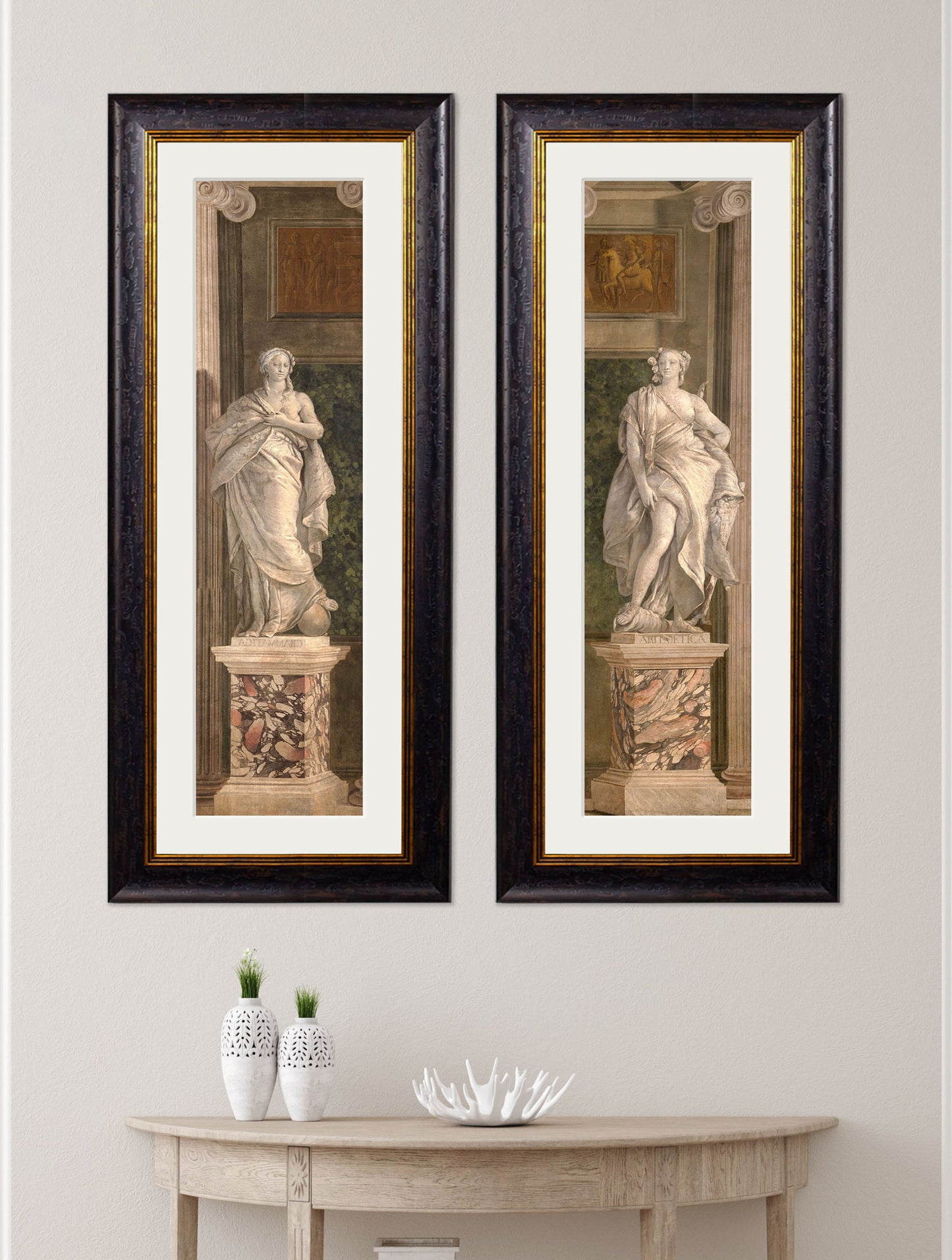 c.1760 Allegorical Figures Representing Grammar and Arithmetic
