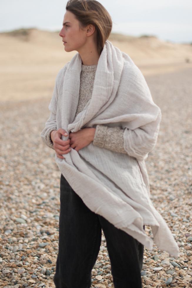 Pure Hemp Stole | `Pearl Grey