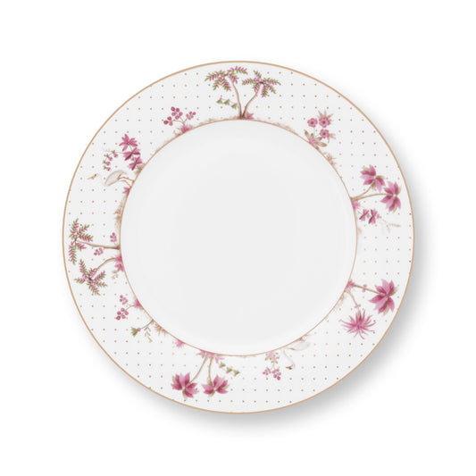 Plate Jolie Dots Gold Pink – 26.5cm | Elegant Porcelain Tableware