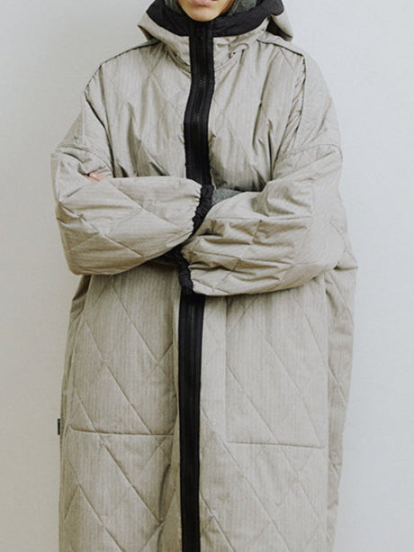 Reversible Windbreaker Coat [Dark Grey] – Oversized Two-Tone Reversible Padding