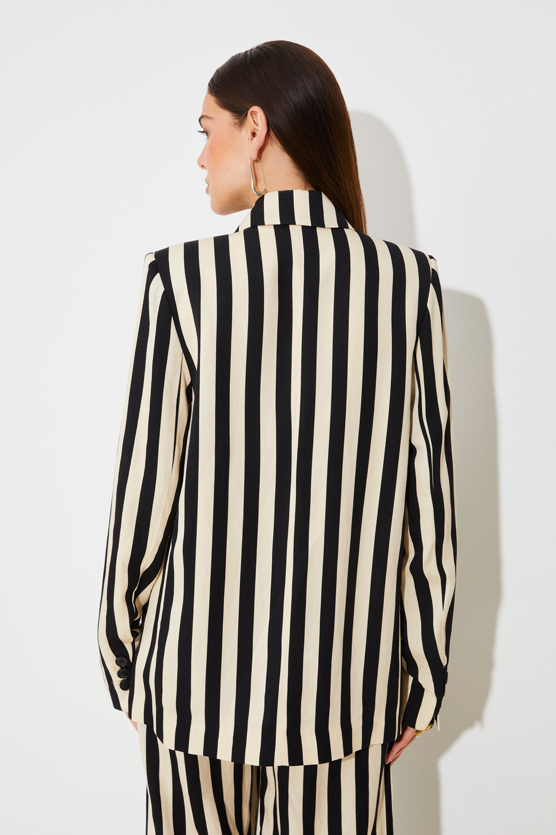 Striped Double-Breasted Blazer Jacket
