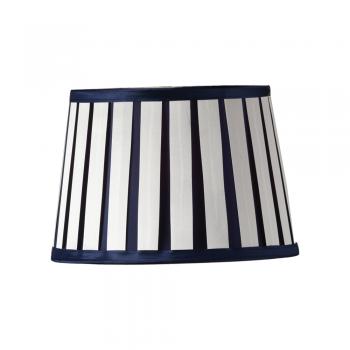 Pleated Imitation Silk Lampshade – Navy | 35cm Diameter