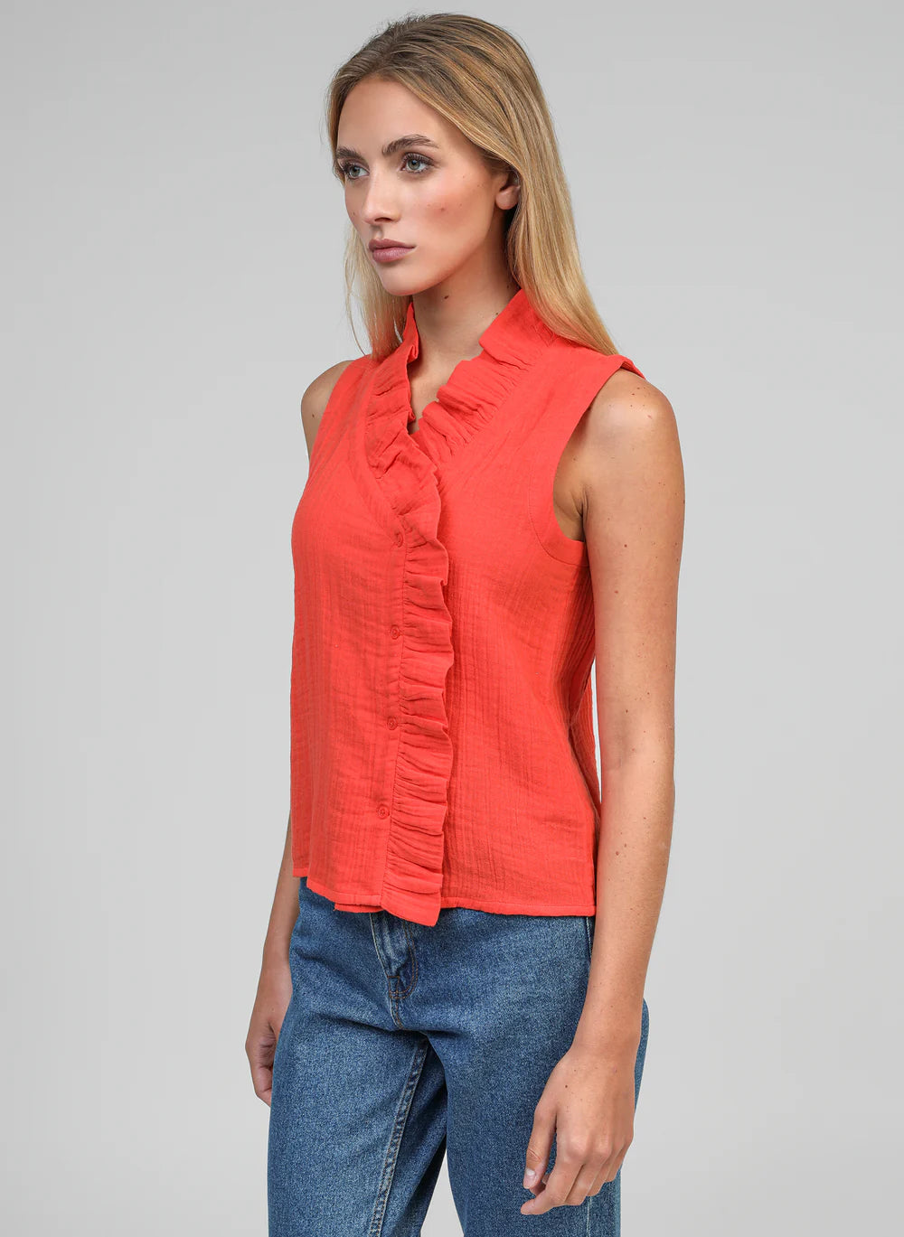 Ruffle Top in Orange by An’ge