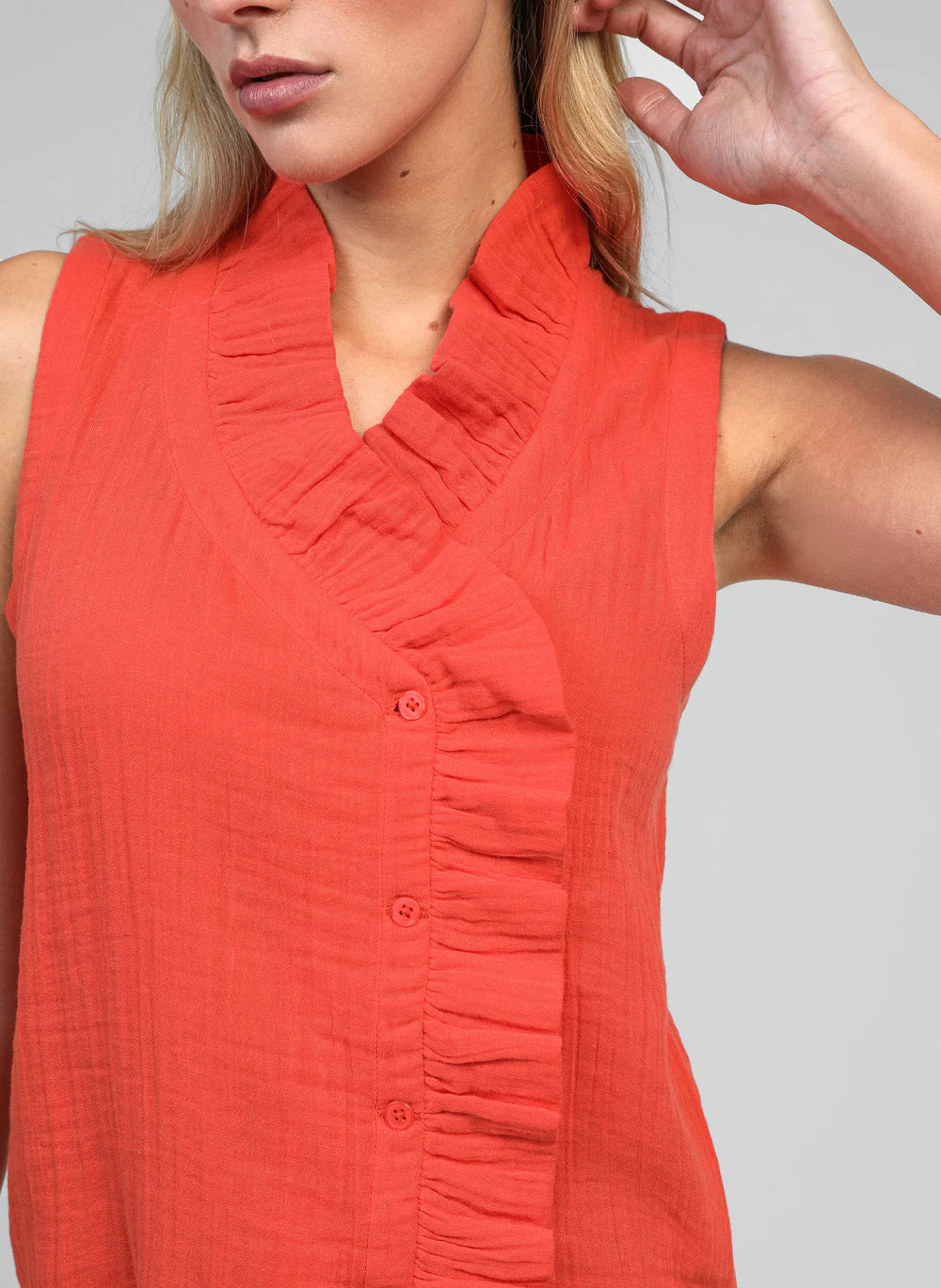 Ruffle Top in Orange by An’ge