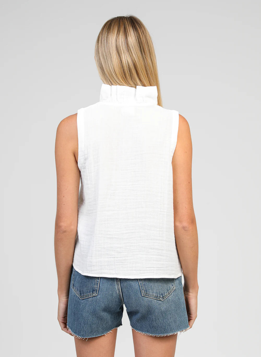 Ruffle Top in White by An’ge