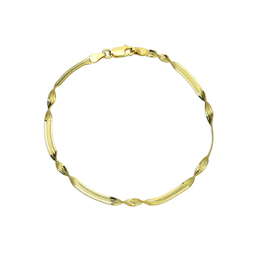 Silver Twist Bracelet with Yellow Gold Plated