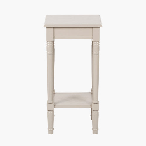 Square Painted Table with Shelf – Putty