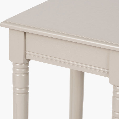 Square Painted Table with Shelf – Putty