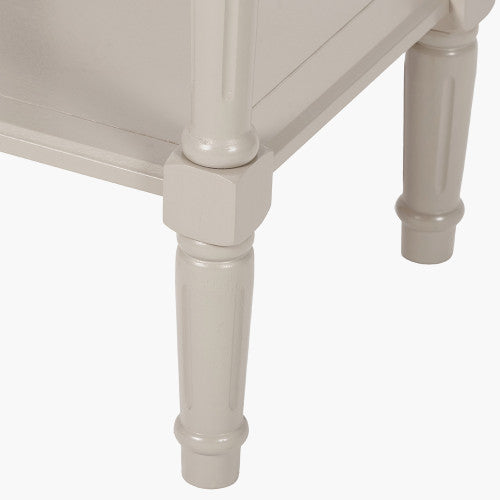 Square Painted Table with Shelf – Putty
