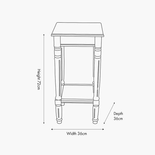 Square Painted Table with Shelf – Putty