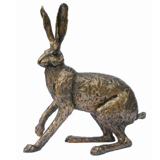 Startled Hare – Large Bronze Hare Sculpture (Handmade in the UK)