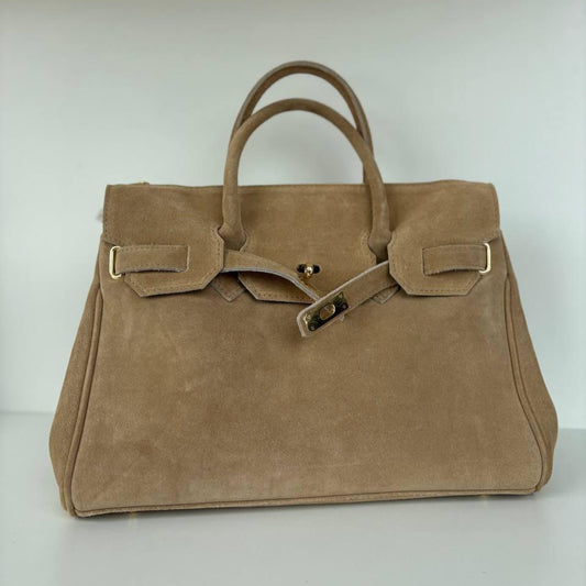 Suede Tote Bag with Zip Closure | Luxury Everyday Tote