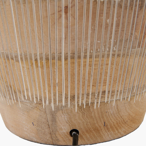 Tall Mango Wood Table Lamp Base – Hand-Carved Whitewash Finish | 42cm