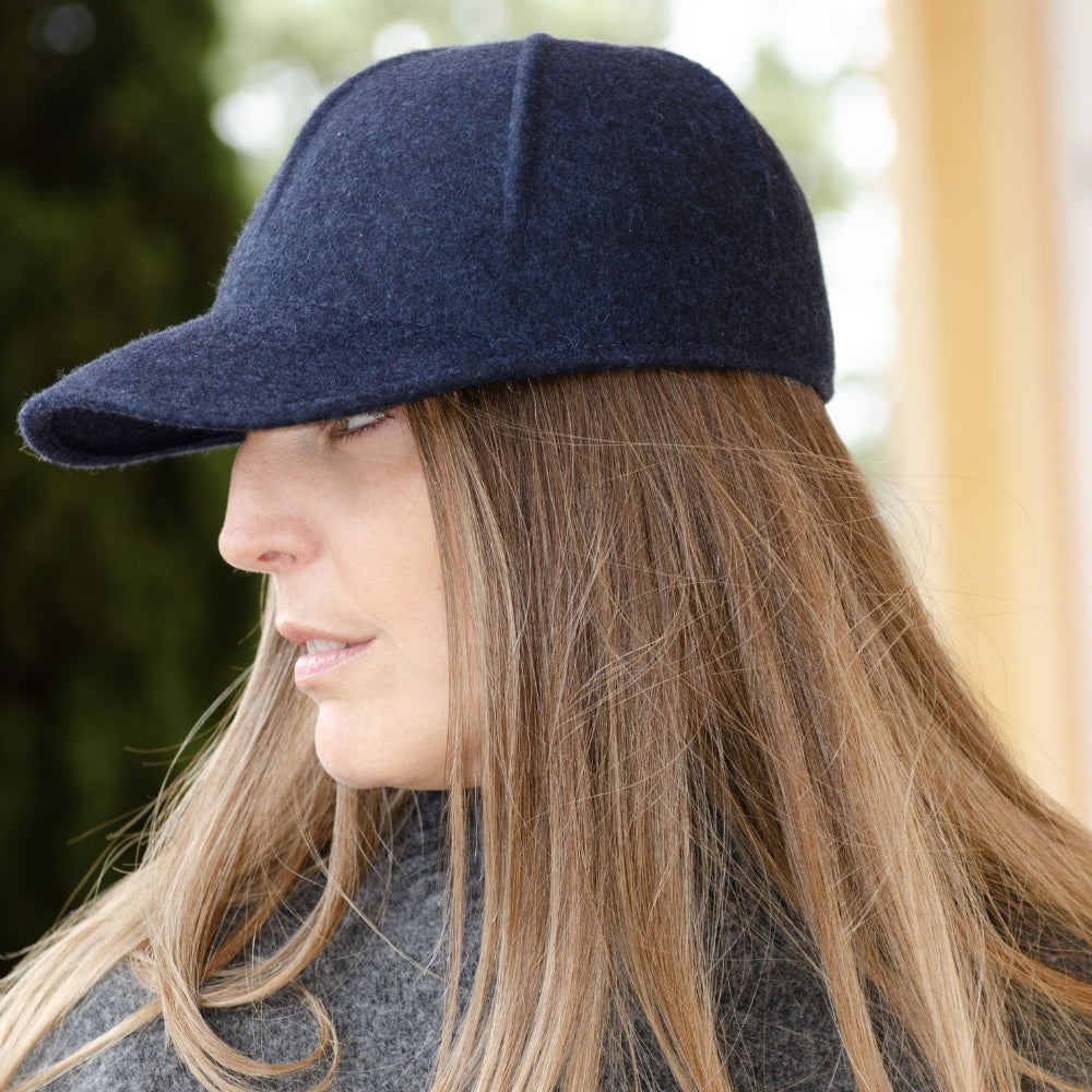Unisex Felt Cap – 100% Wool, Made in Italy, Blue