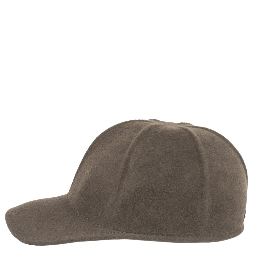 Unisex Felt Cap – 100% Wool, Made in Italy, Olive