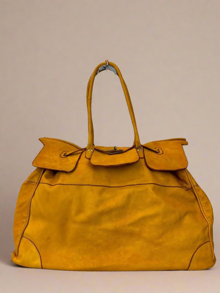 Soft Leather Large Holdall | Sunflower
