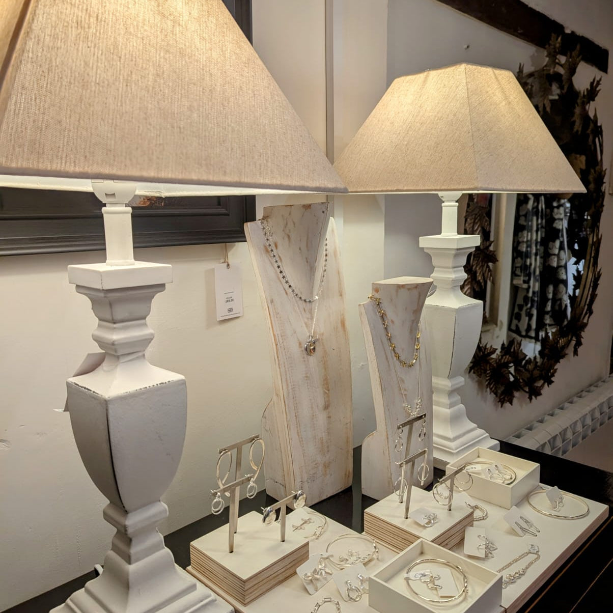 White Wood Lamp and Shade